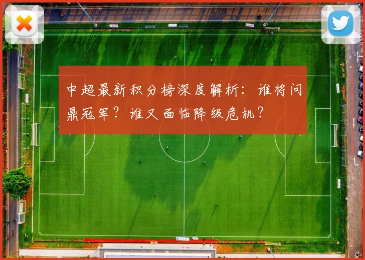 中超最新积分榜深度解析:谁将问鼎冠军?谁又面临降级危机?